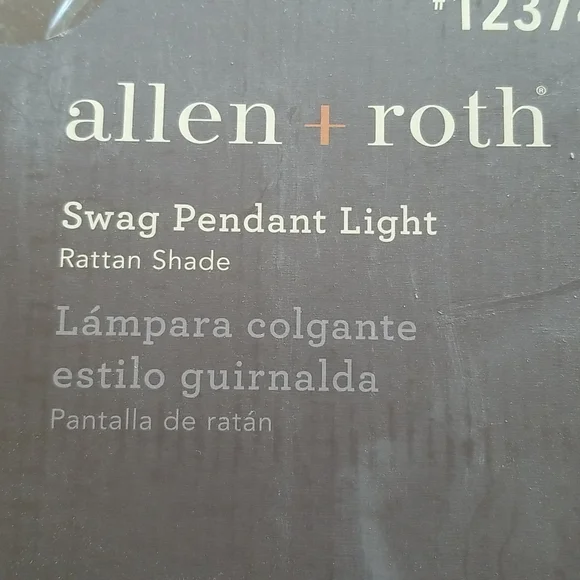 COPY - NWOB Allen & Roth Swag Pendant Light Rattan Shade Boho - Picture 3 of 10